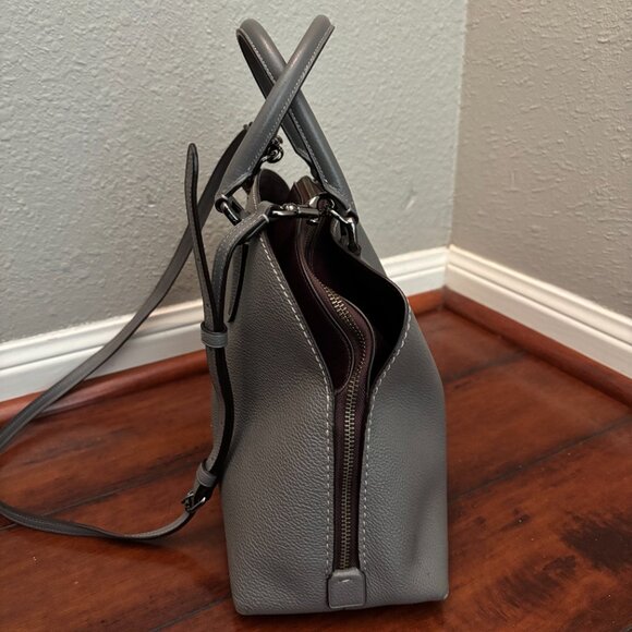 Coach Pebbled Leather Quinn Satchel – Grey Structured Handbag - Picture 10 of 17